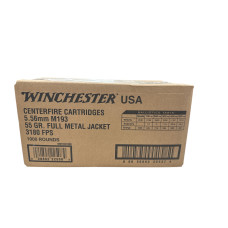 *Winchester 5.56 55 Grain FMJ 1000 Round Loose Pack Case WM1931000