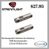 Streamlight 18650 USB Rechargeable Battery Pack  (2 Pack) 22102
